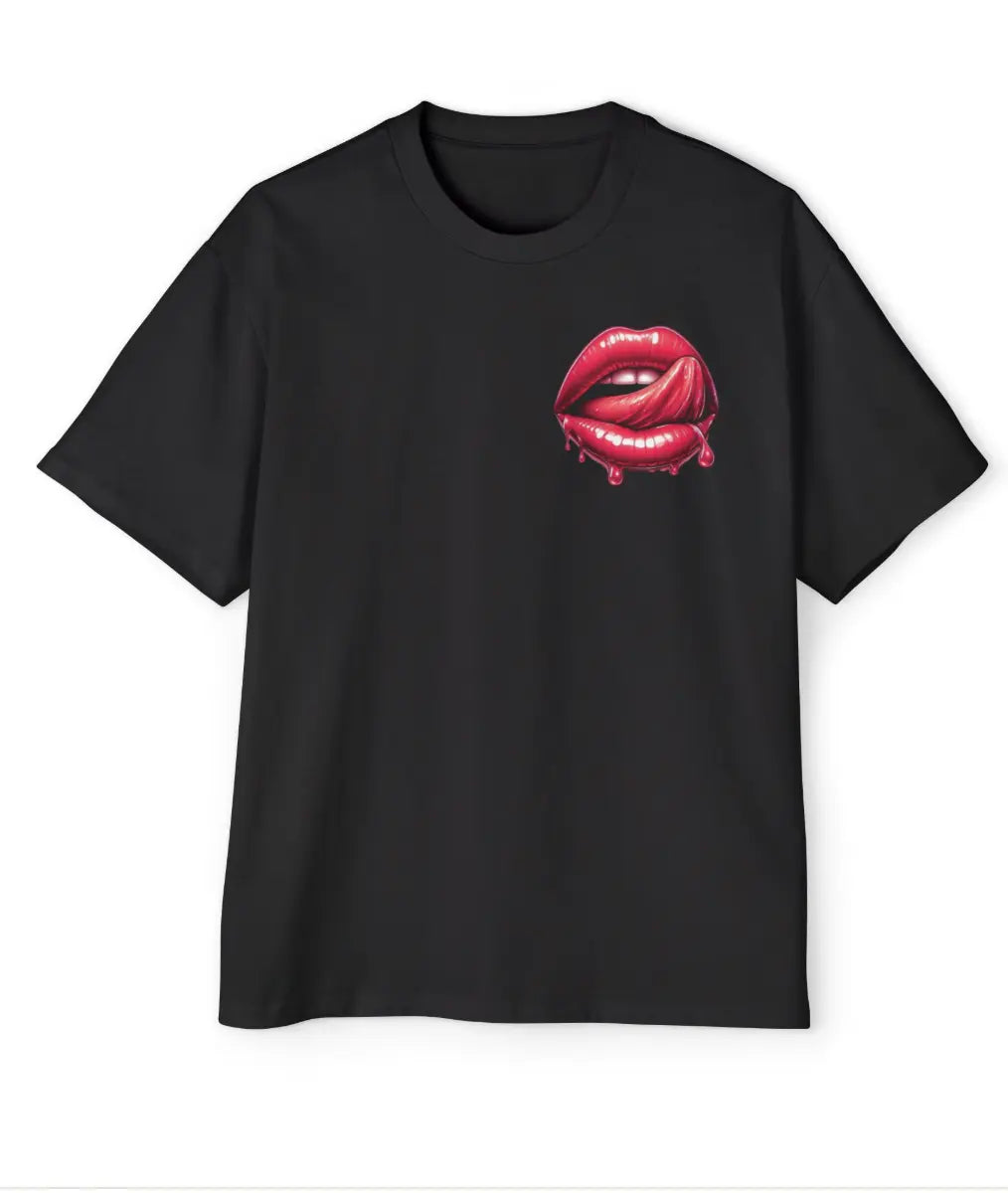 T-Shirt With Design Red Lips - C.J Luxe Store