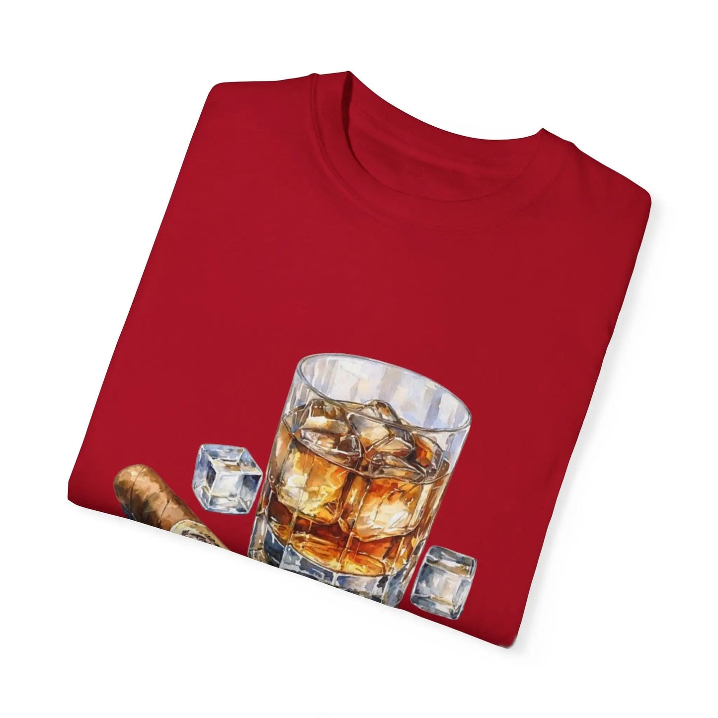Unisex Garment-Dyed T-shirt with Whiskey and Cigar Design - Perfect for Relaxation and Gatherings Printify