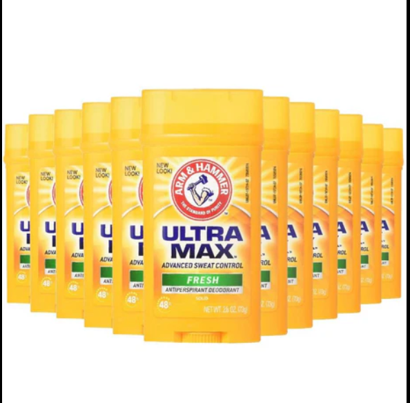 Arm & Hammer Ultra Max Solid Antiperspirant Deodorant, Fresh Scent 1oz - Pack of 6