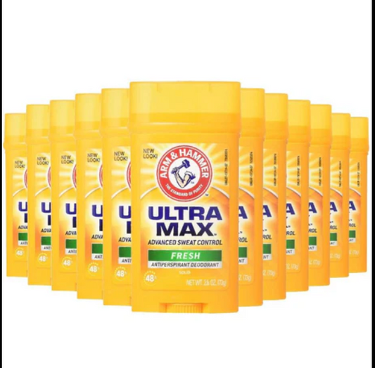 Arm & Hammer Ultra Max Solid Antiperspirant Deodorant, Fresh Scent 1oz - Pack of 6