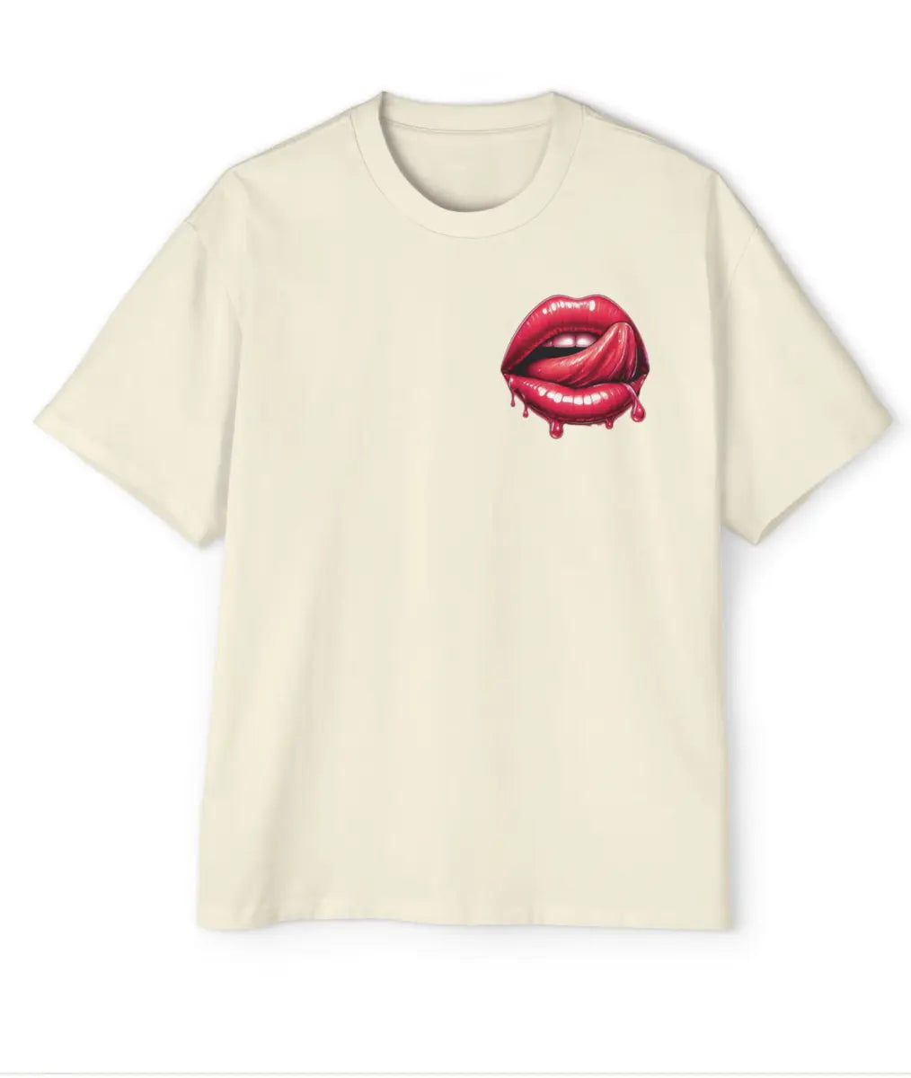 T-Shirt With Design Red Lips - C.J Luxe Store